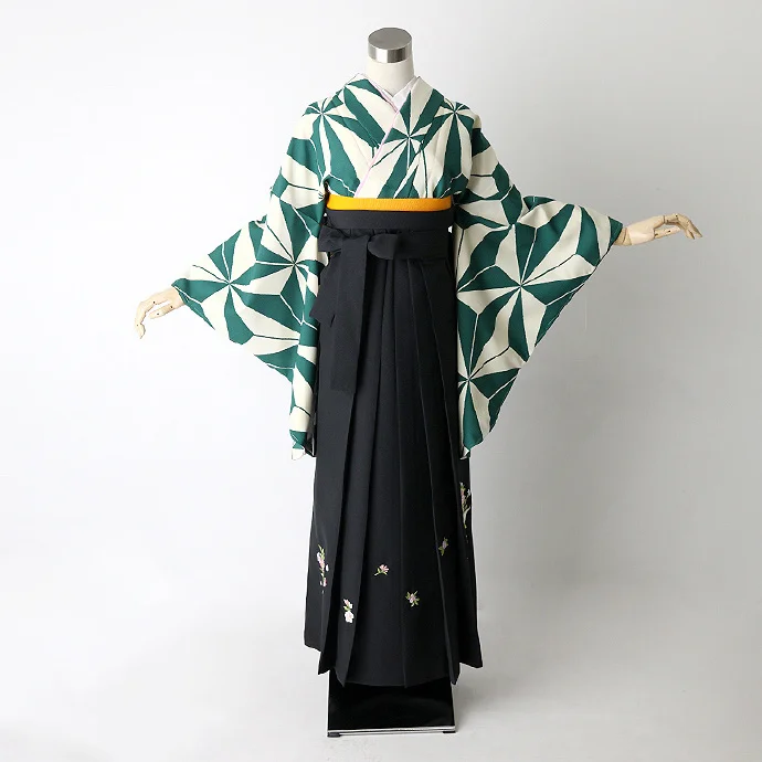 Kimono Geometric Floral Black White