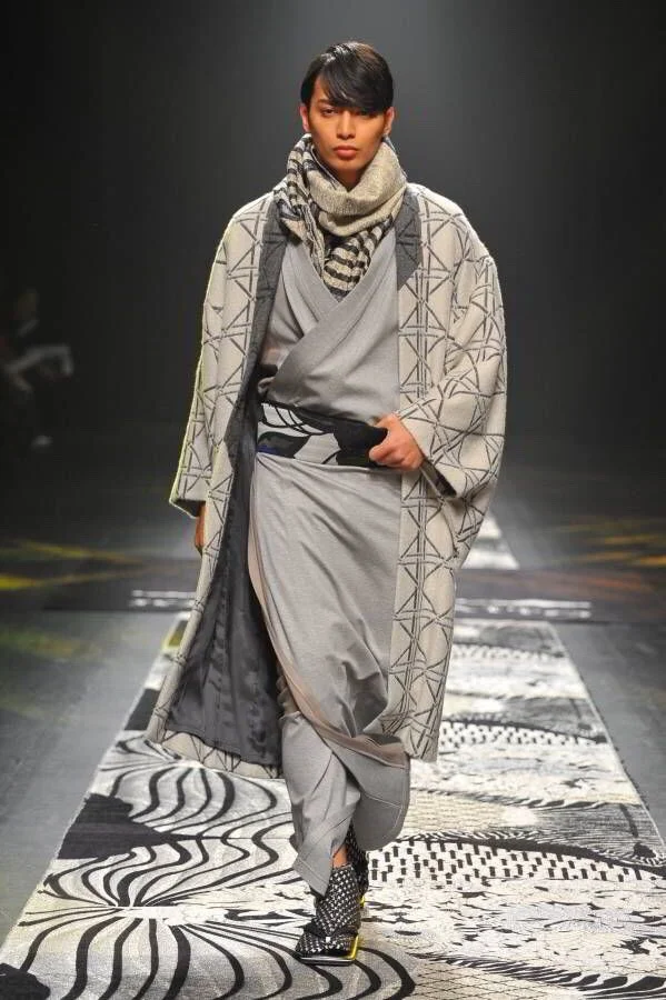 Kimono Geometric Pattern Traditional Japanese Fashion