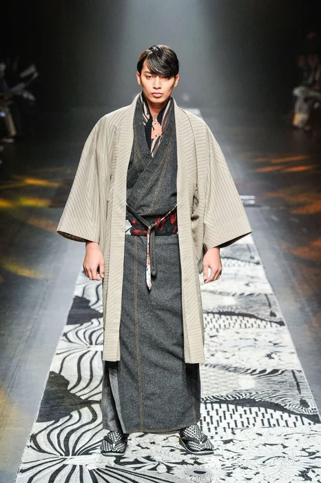 Kimono Haori Stripe Geometric Traditional Fashion