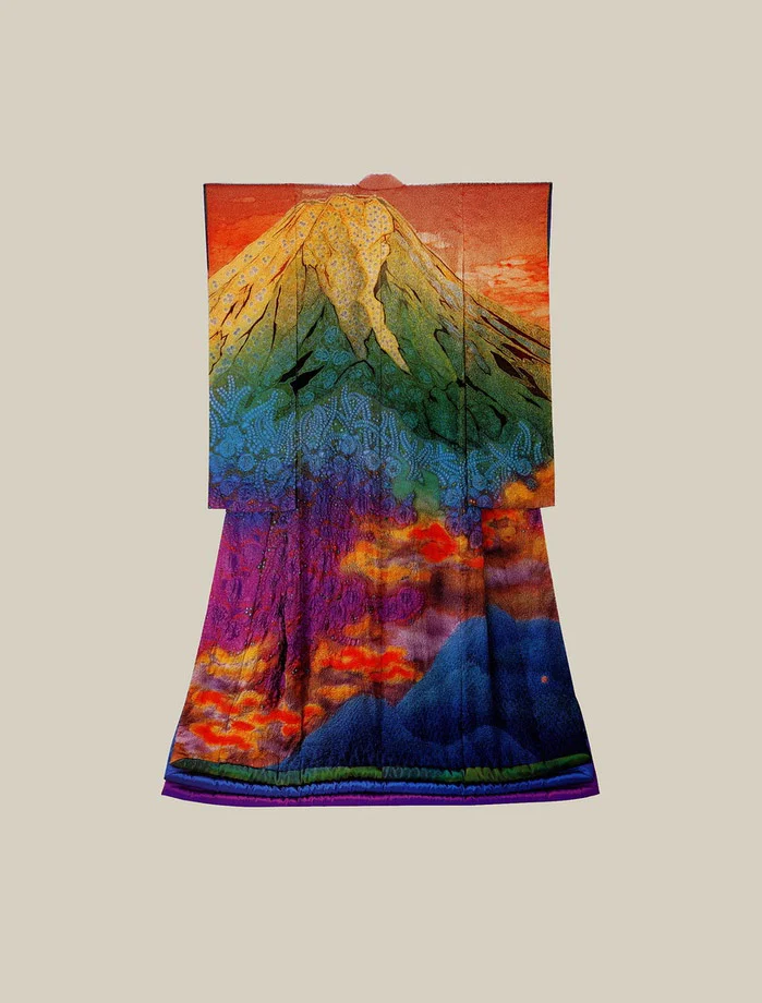 Kimono Multicolored Mountain Wave Geometric Festive
