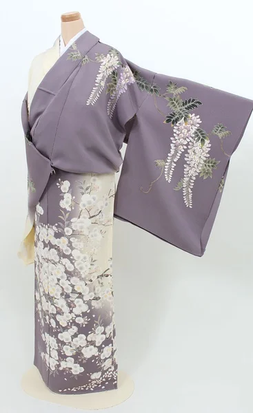 Kimono Purple Floral Cherry Blossom Elegant Ceremonial
