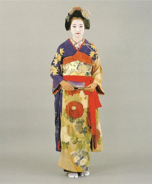 Kimono Purple Floral Elegant Ceremonial