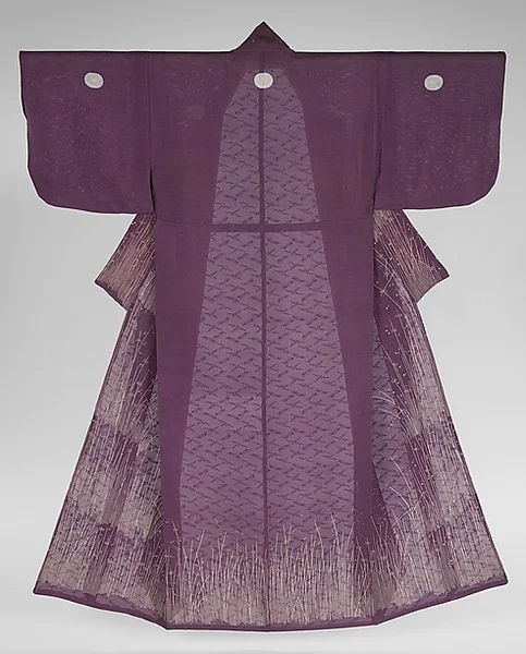 Kimono Purple Geometric Elegant Ceremonial