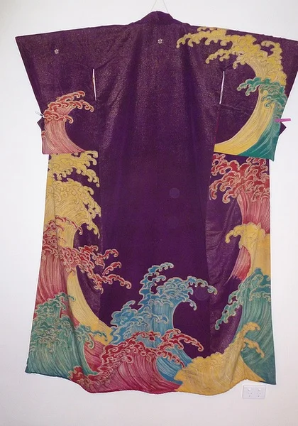 Kimono Purple Wave Elegant Ceremonial