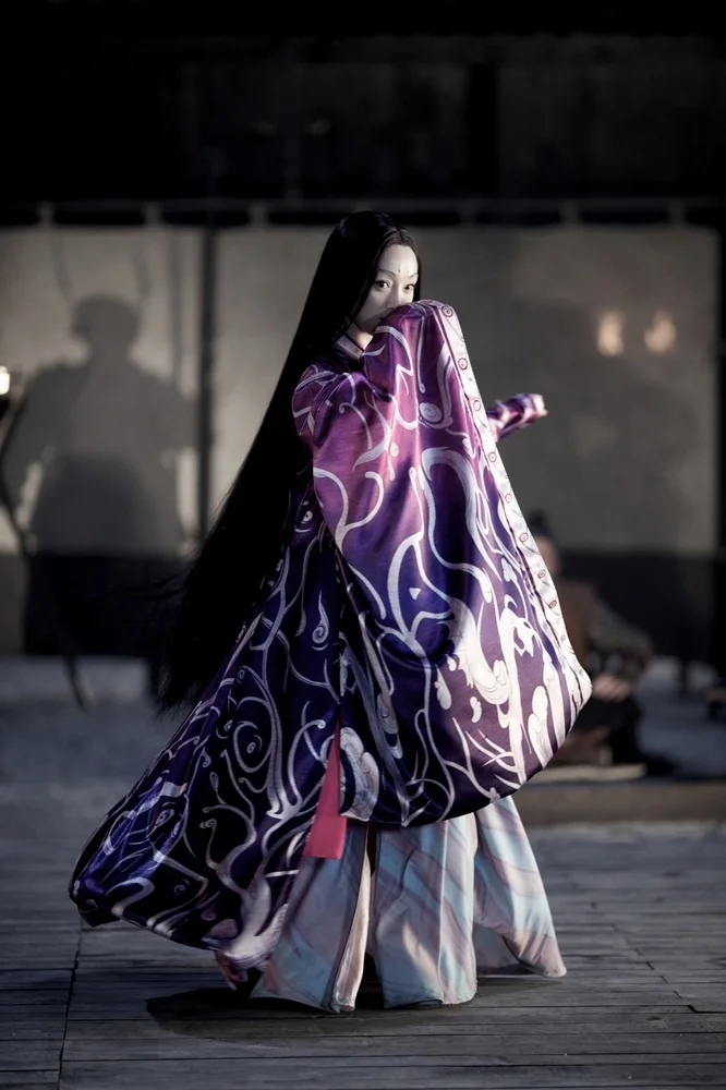 Kimono Purple White Floral Traditional Japanese
