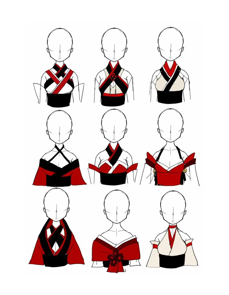 Kimono Red Black Geometric Stripe Festive Ceremonial