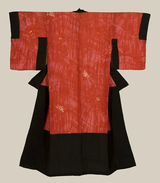Kimono Red Floral Geometric Elegant Ceremonial