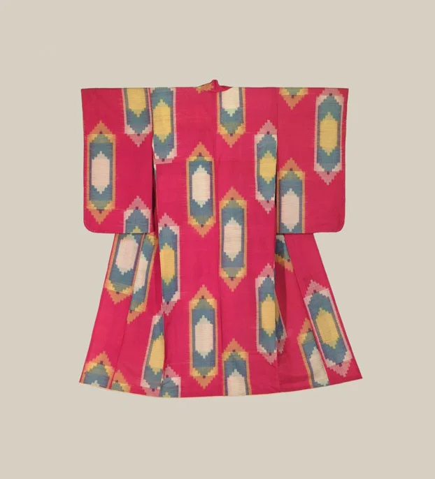 Kimono Red Geometric Festive