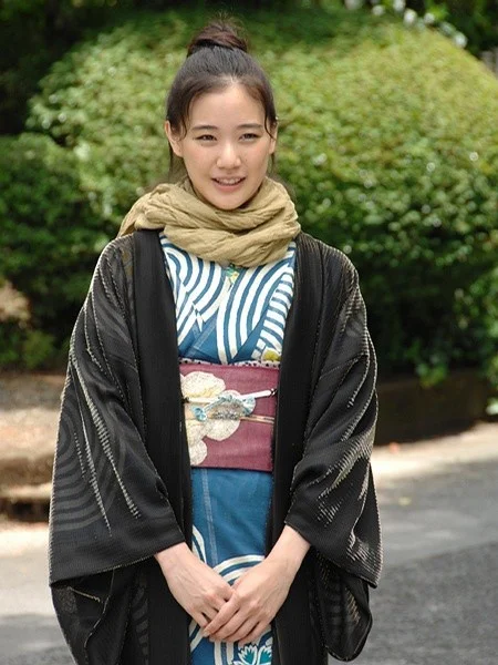 Kimono Stripe Floral Obi Geometric Black