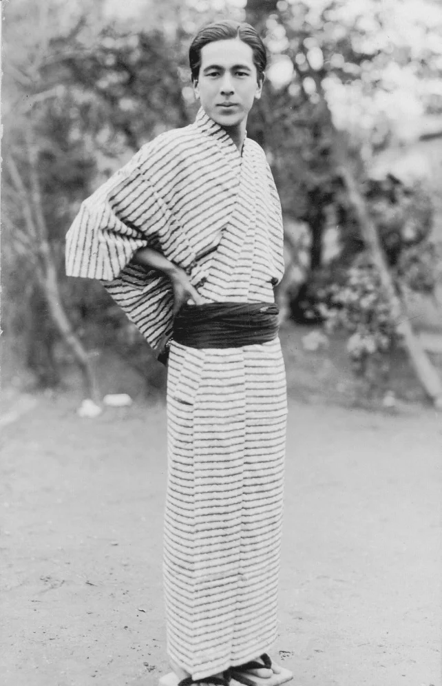 Kimono Stripe Traditional Japanese Clothing Black and White