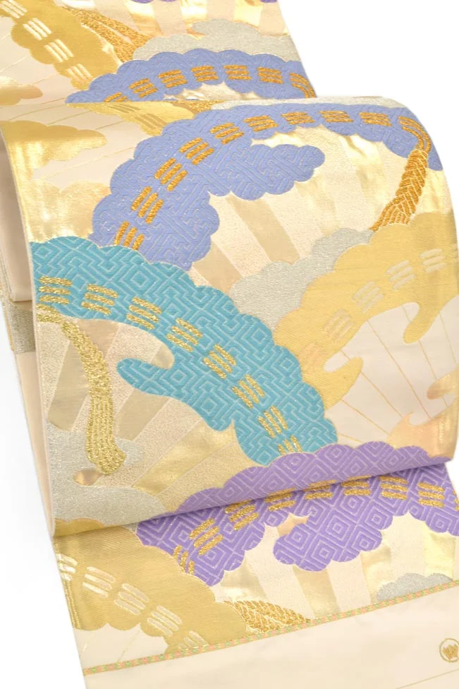 Kimono Wave Geometric Gold Blue Purple