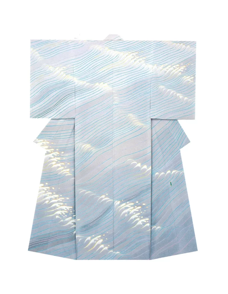 Kimono Wave Stripe Blue White