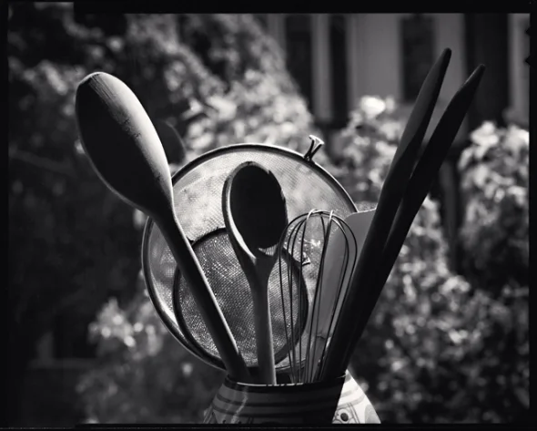 Kitchen Utensils Still Life High Contrast Dramatic Textured