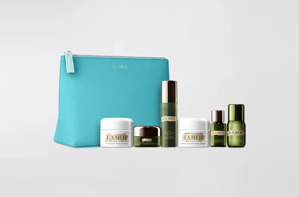 La Mer Skincare Set Blue Bag