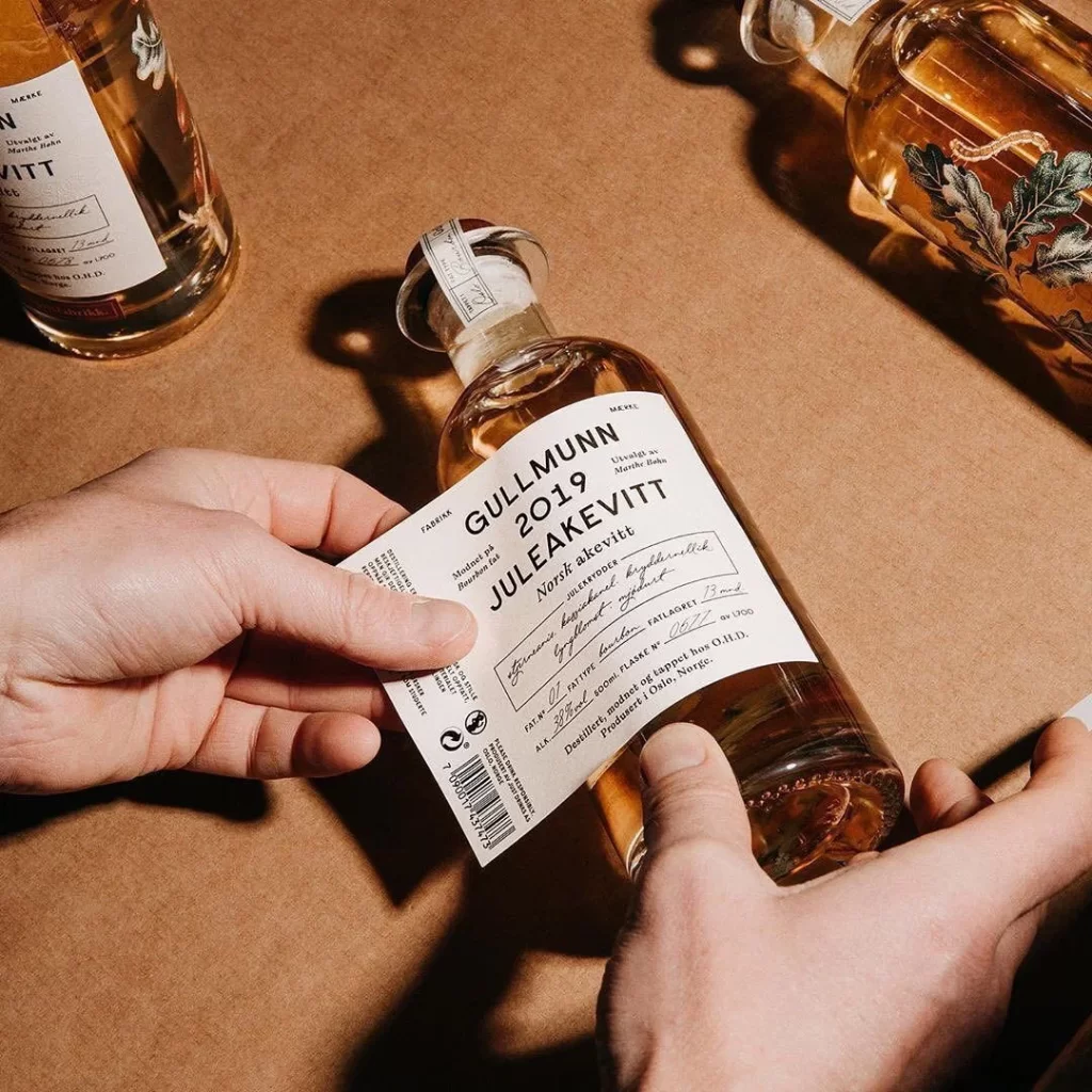 Labelled Bottle Amber Glass Elegant Alcohol