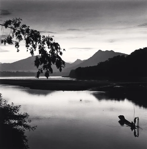 Landscape Silhouetted Mountains Dramatic High Contrast Mysterious