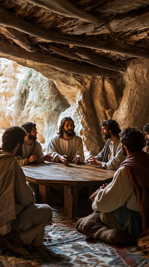 Last Supper Brown Stone Table 360