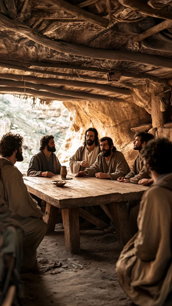 Last Supper Brown Table Disciples