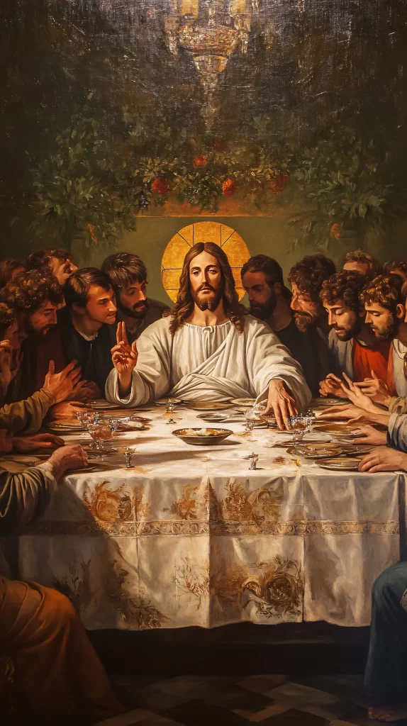 Last Supper Golden Halo Table