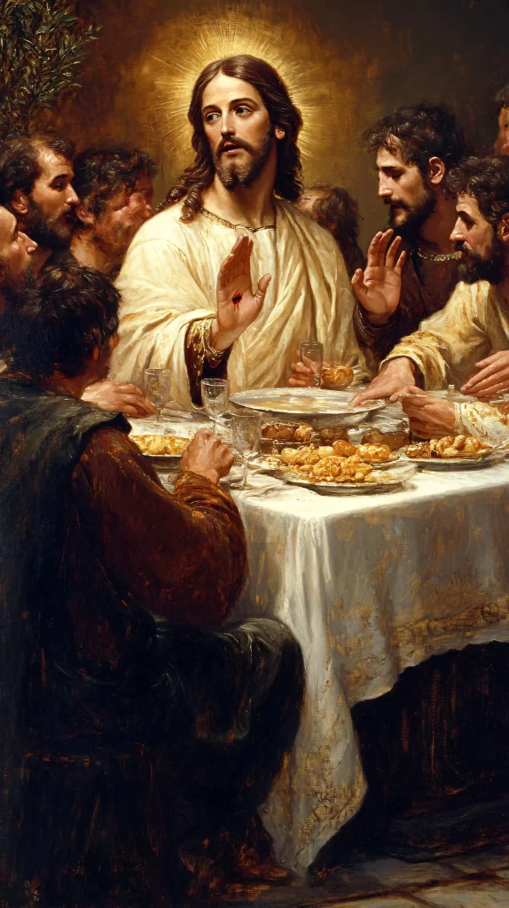 Last Supper Golden Light Table