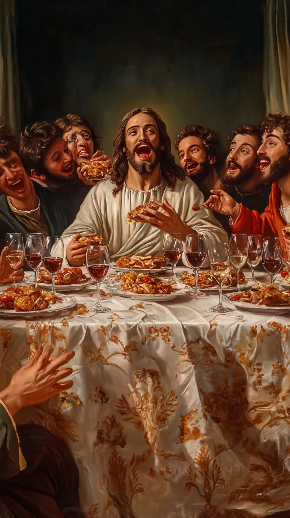 Last Supper Red Wine Golden