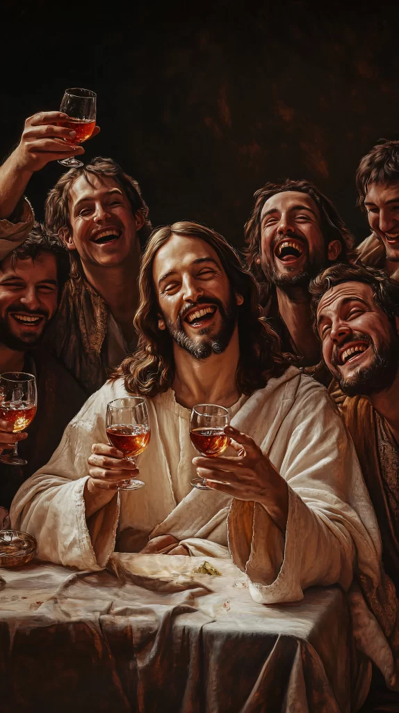 Last Supper Warm Tones Wine 95