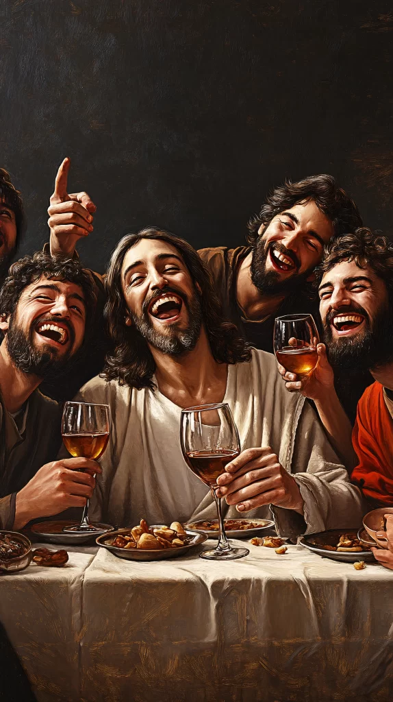 Last Supper Warm Tones Wine 104