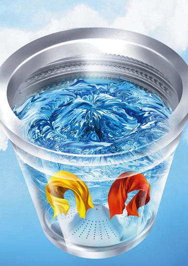 Laundry Detergent Container Blue Transparent Liquid Fabric