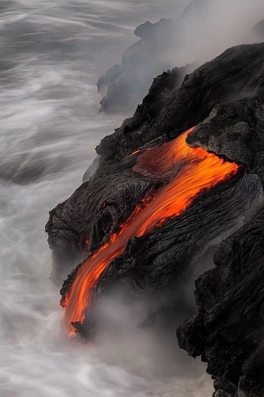 Lava Flow Fiery Orange Dark Black