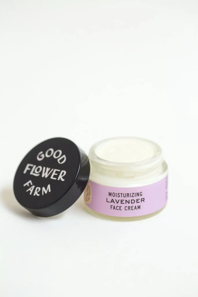 Lavender Face Cream Jar Glass Purple Natural Skincare