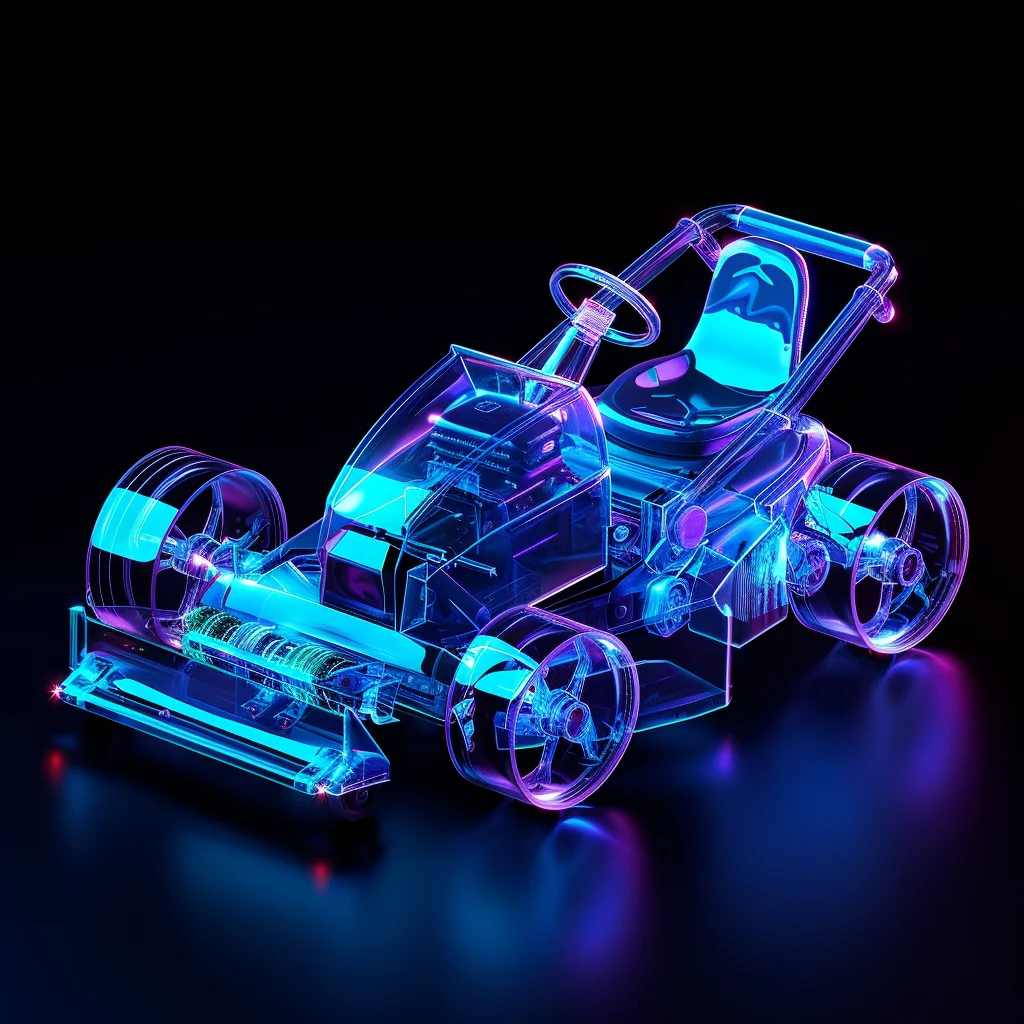 lawn structure 3D Mower transparent blue