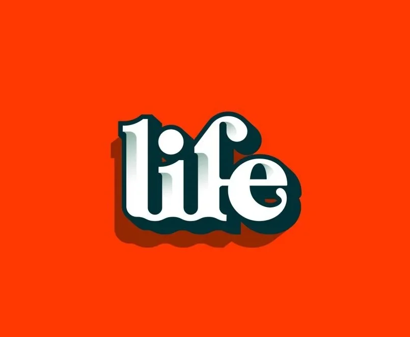 Life Orange White Typography