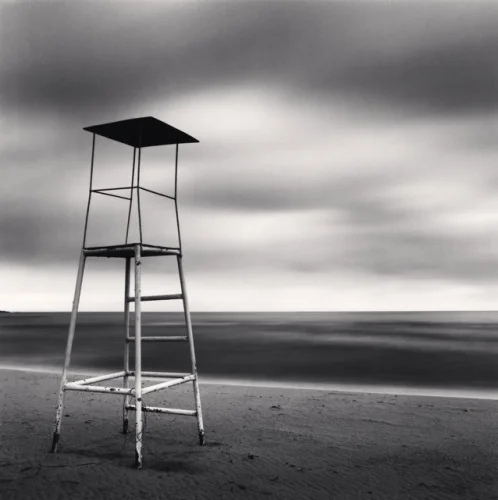 Lifeguard Tower Seascape Dramatic Textured High Contrast Moody