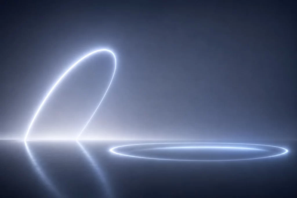Light Arc Circle Reflection Blue