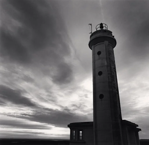 Lighthouse Tower Cloudy Dramatic High Contrast Atmospheric