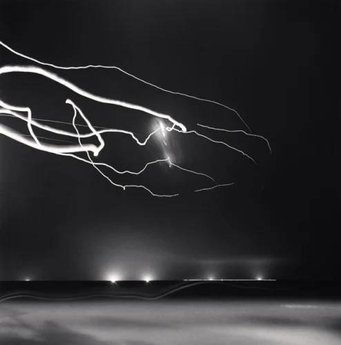 Lightning Seascape Dramatic High Contrast Mysterious