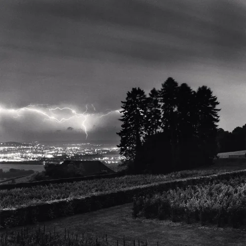 Lightning Storm Cityscape Dramatic High Contrast Mysterious