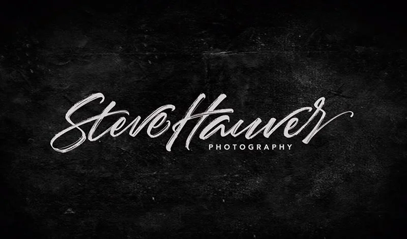 Logo Black White Brush Script