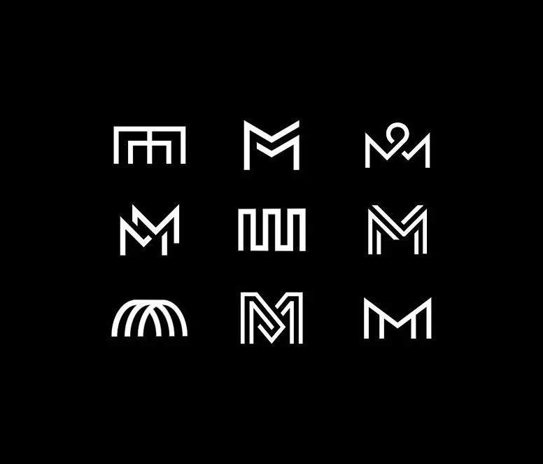 Logo Black White Geometric Design