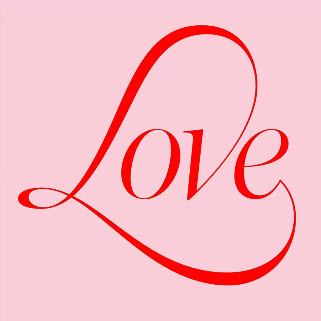 Love Red Pink Typography Heart