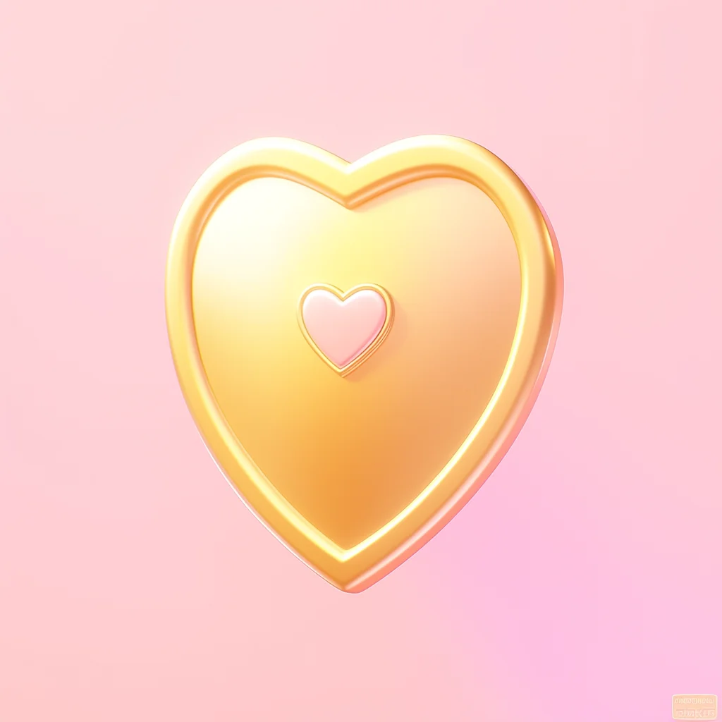 lovely icon cartoon game 3D golden shield cute