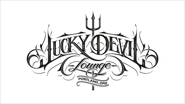 Lucky Devil Lounge Black White Logo