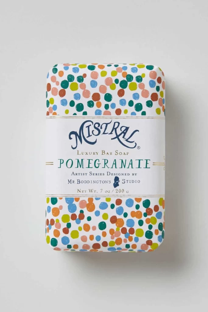 Luxury Bar Soap Pomegranate Colorful Dots Design