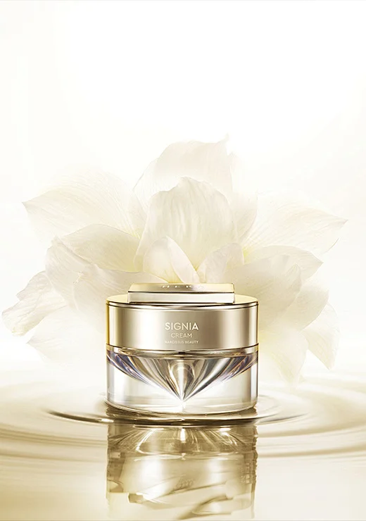 Luxury Cream Jar White Flower Gold