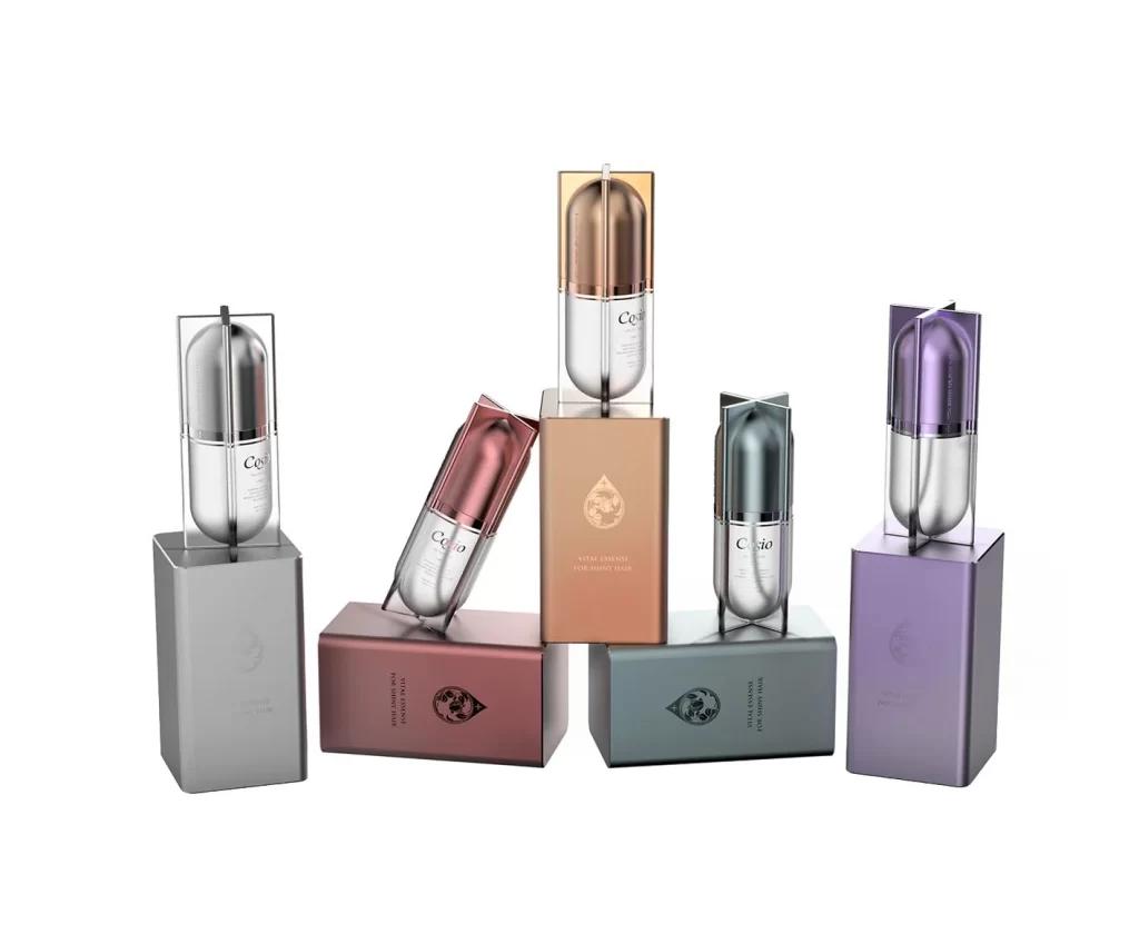 Luxury Skincare Capsule Metal Silver Gold Bronze Purple Pump Dispenser