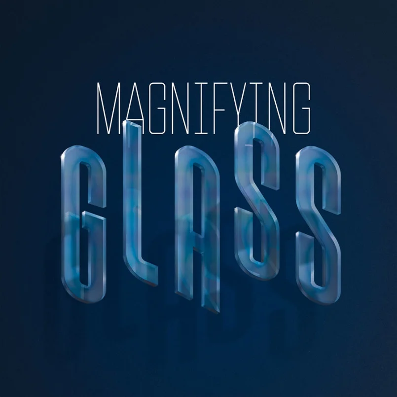 Magnifying Glass Blue Dark 3d
