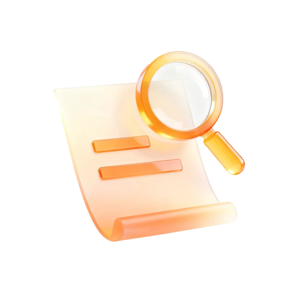 Magnifying Glass Document Orange