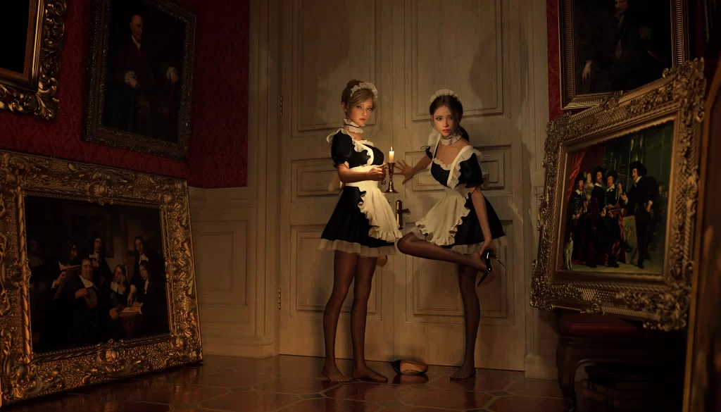Maid Costumes Candlelight Classical Paintings Victorian