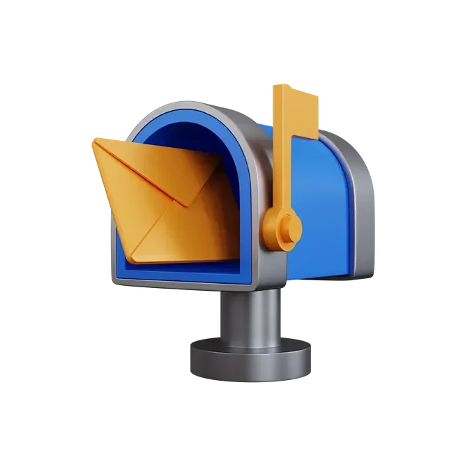 Mailbox Blue Yellow Envelope Flag