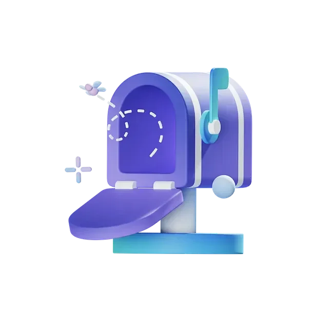 Mailbox Purple Blue Dotted Pattern